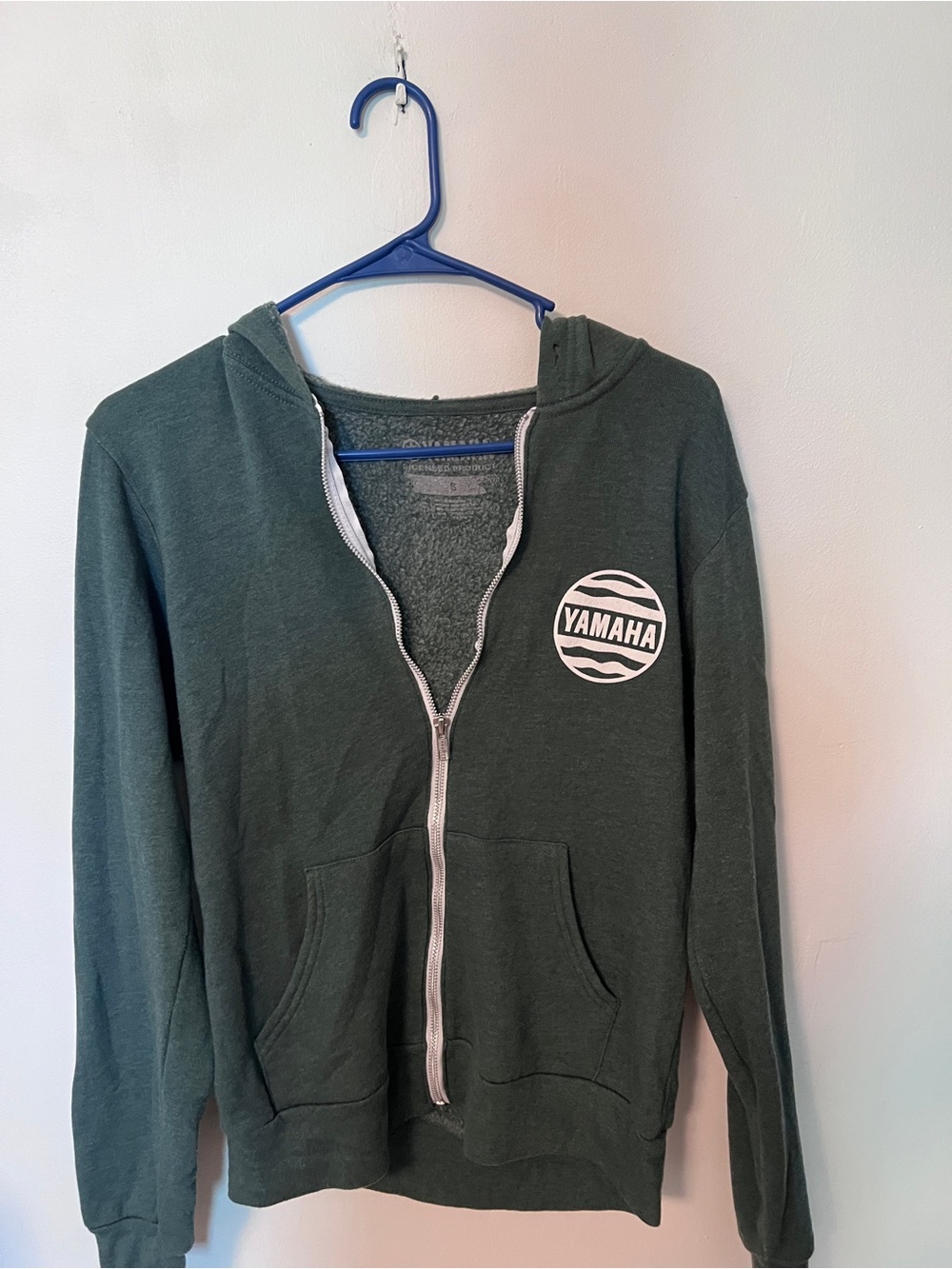 Yamaha Forest Green Hooded Zip Sweatshirt with White Logo